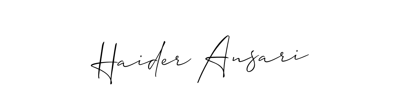 Haider Ansari stylish signature style. Best Handwritten Sign (Allison_Script) for my name. Handwritten Signature Collection Ideas for my name Haider Ansari. Haider Ansari signature style 2 images and pictures png