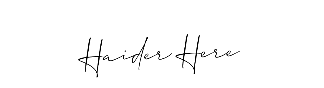 Also we have Haider Here name is the best signature style. Create professional handwritten signature collection using Allison_Script autograph style. Haider Here signature style 2 images and pictures png