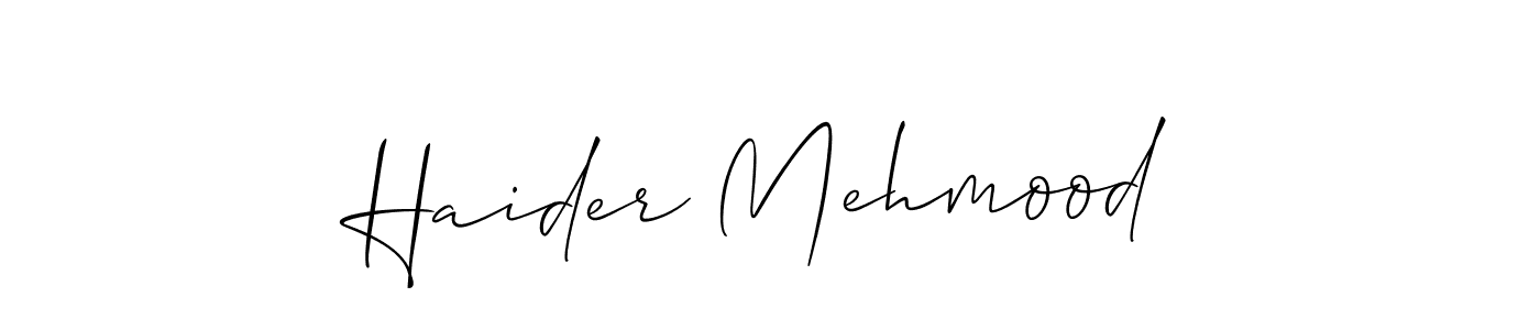 Haider Mehmood stylish signature style. Best Handwritten Sign (Allison_Script) for my name. Handwritten Signature Collection Ideas for my name Haider Mehmood. Haider Mehmood signature style 2 images and pictures png