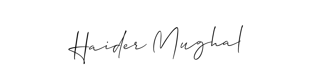 Create a beautiful signature design for name Haider Mughal. With this signature (Allison_Script) fonts, you can make a handwritten signature for free. Haider Mughal signature style 2 images and pictures png