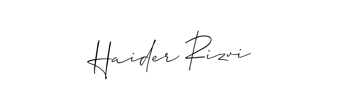 How to make Haider Rizvi signature? Allison_Script is a professional autograph style. Create handwritten signature for Haider Rizvi name. Haider Rizvi signature style 2 images and pictures png