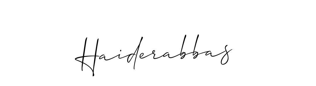 How to make Haiderabbas signature? Allison_Script is a professional autograph style. Create handwritten signature for Haiderabbas name. Haiderabbas signature style 2 images and pictures png