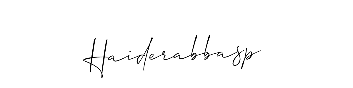 Allison_Script is a professional signature style that is perfect for those who want to add a touch of class to their signature. It is also a great choice for those who want to make their signature more unique. Get Haiderabbasp name to fancy signature for free. Haiderabbasp signature style 2 images and pictures png