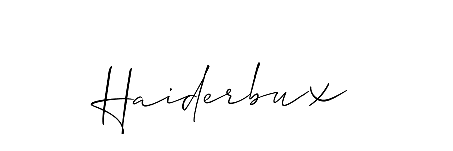 How to make Haiderbux signature? Allison_Script is a professional autograph style. Create handwritten signature for Haiderbux name. Haiderbux signature style 2 images and pictures png