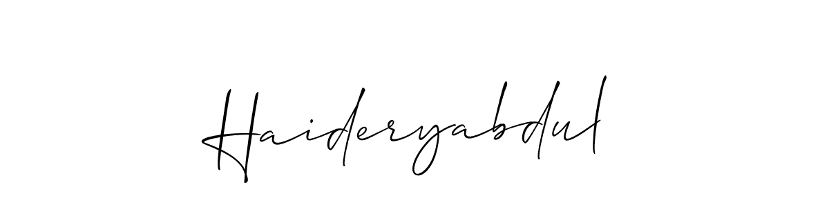 Also You can easily find your signature by using the search form. We will create Haideryabdul name handwritten signature images for you free of cost using Allison_Script sign style. Haideryabdul signature style 2 images and pictures png