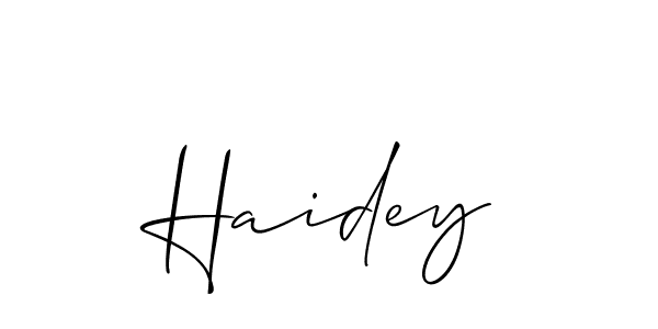Haidey stylish signature style. Best Handwritten Sign (Allison_Script) for my name. Handwritten Signature Collection Ideas for my name Haidey. Haidey signature style 2 images and pictures png