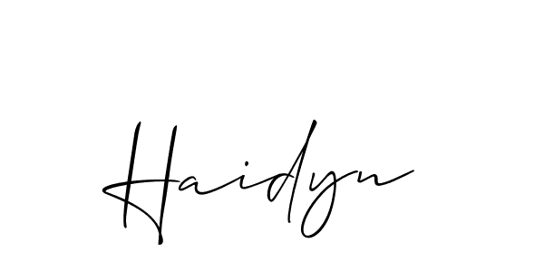 How to make Haidyn name signature. Use Allison_Script style for creating short signs online. This is the latest handwritten sign. Haidyn signature style 2 images and pictures png