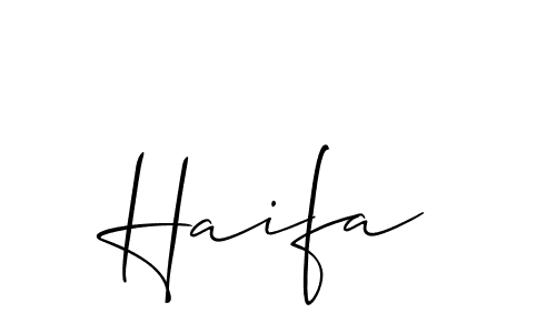 Similarly Allison_Script is the best handwritten signature design. Signature creator online .You can use it as an online autograph creator for name Haifa. Haifa signature style 2 images and pictures png
