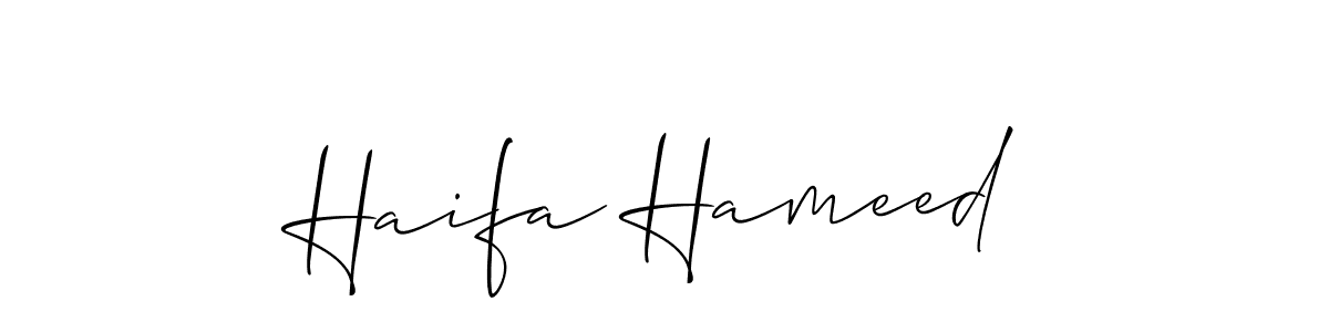 if you are searching for the best signature style for your name Haifa Hameed. so please give up your signature search. here we have designed multiple signature styles  using Allison_Script. Haifa Hameed signature style 2 images and pictures png