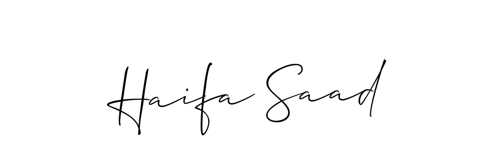 How to Draw Haifa Saad signature style? Allison_Script is a latest design signature styles for name Haifa Saad. Haifa Saad signature style 2 images and pictures png