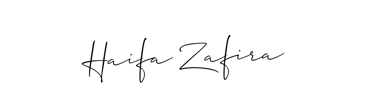 if you are searching for the best signature style for your name Haifa Zafira. so please give up your signature search. here we have designed multiple signature styles  using Allison_Script. Haifa Zafira signature style 2 images and pictures png