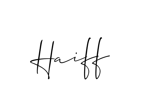 Haiff stylish signature style. Best Handwritten Sign (Allison_Script) for my name. Handwritten Signature Collection Ideas for my name Haiff. Haiff signature style 2 images and pictures png