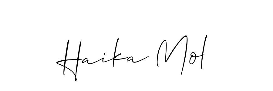 How to Draw Haika Mol signature style? Allison_Script is a latest design signature styles for name Haika Mol. Haika Mol signature style 2 images and pictures png