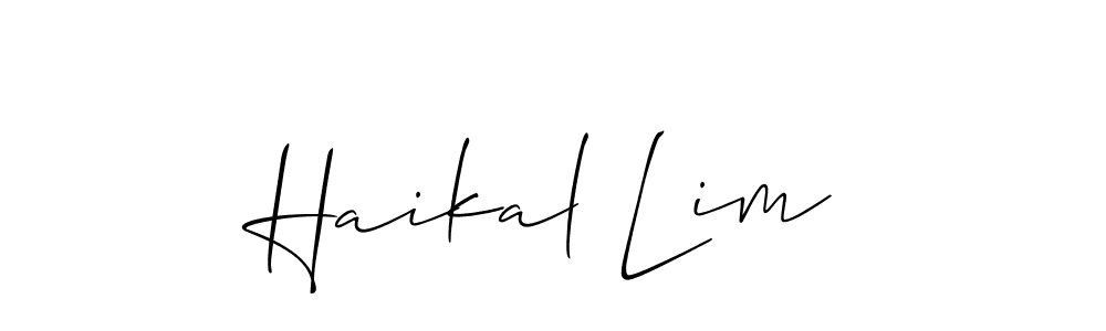 Make a beautiful signature design for name Haikal Lim. With this signature (Allison_Script) style, you can create a handwritten signature for free. Haikal Lim signature style 2 images and pictures png