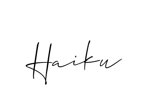 Allison_Script is a professional signature style that is perfect for those who want to add a touch of class to their signature. It is also a great choice for those who want to make their signature more unique. Get Haiku name to fancy signature for free. Haiku signature style 2 images and pictures png