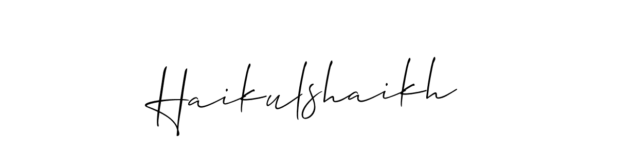 You should practise on your own different ways (Allison_Script) to write your name (Haikulshaikh) in signature. don't let someone else do it for you. Haikulshaikh signature style 2 images and pictures png