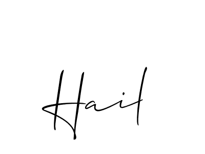 Make a beautiful signature design for name Hail. With this signature (Allison_Script) style, you can create a handwritten signature for free. Hail signature style 2 images and pictures png