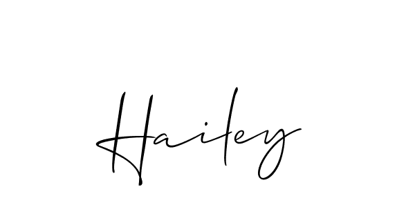 Use a signature maker to create a handwritten signature online. With this signature software, you can design (Allison_Script) your own signature for name Hailey. Hailey signature style 2 images and pictures png