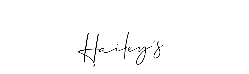 Make a beautiful signature design for name Hailey’s. With this signature (Allison_Script) style, you can create a handwritten signature for free. Hailey’s signature style 2 images and pictures png