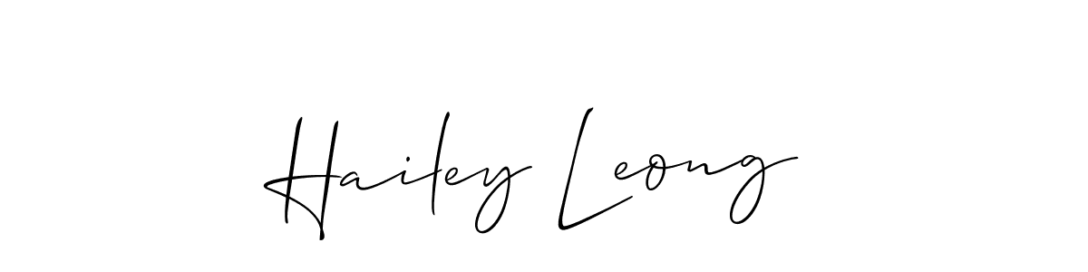 How to make Hailey Leong signature? Allison_Script is a professional autograph style. Create handwritten signature for Hailey Leong name. Hailey Leong signature style 2 images and pictures png