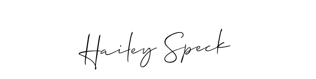 Allison_Script is a professional signature style that is perfect for those who want to add a touch of class to their signature. It is also a great choice for those who want to make their signature more unique. Get Hailey Speck name to fancy signature for free. Hailey Speck signature style 2 images and pictures png