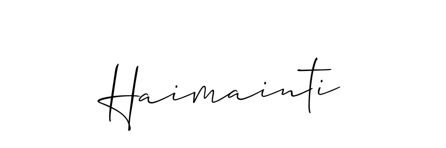 How to make Haimainti name signature. Use Allison_Script style for creating short signs online. This is the latest handwritten sign. Haimainti signature style 2 images and pictures png