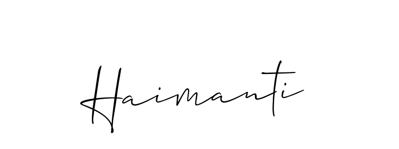 How to make Haimanti name signature. Use Allison_Script style for creating short signs online. This is the latest handwritten sign. Haimanti signature style 2 images and pictures png