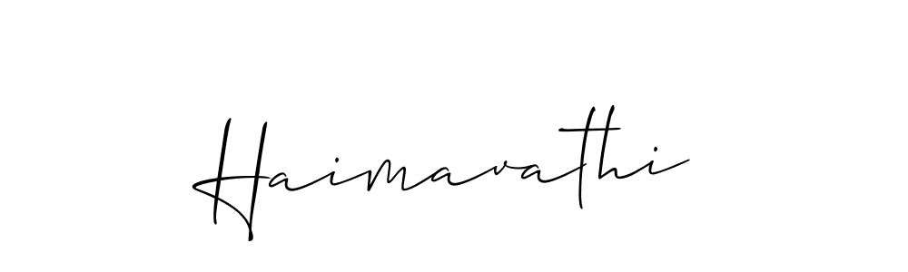 Design your own signature with our free online signature maker. With this signature software, you can create a handwritten (Allison_Script) signature for name Haimavathi. Haimavathi signature style 2 images and pictures png