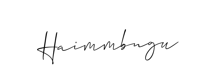 Use a signature maker to create a handwritten signature online. With this signature software, you can design (Allison_Script) your own signature for name Haimmbngu. Haimmbngu signature style 2 images and pictures png
