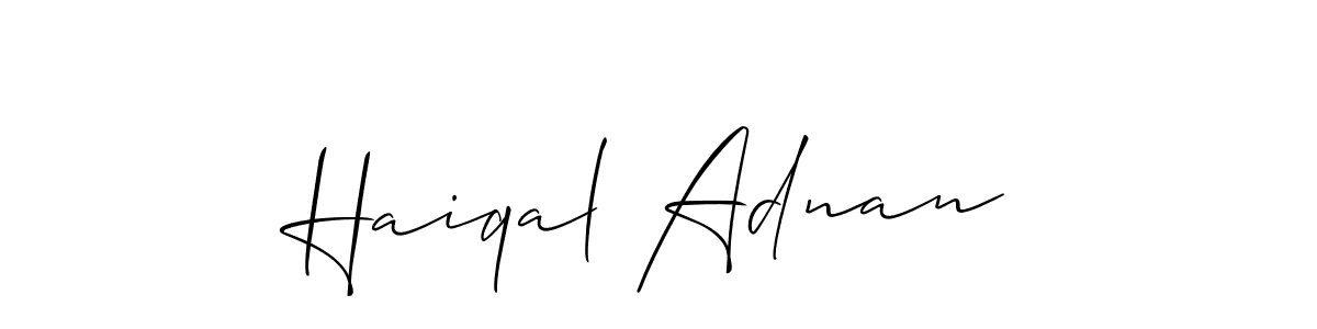 Also You can easily find your signature by using the search form. We will create Haiqal Adnan name handwritten signature images for you free of cost using Allison_Script sign style. Haiqal Adnan signature style 2 images and pictures png