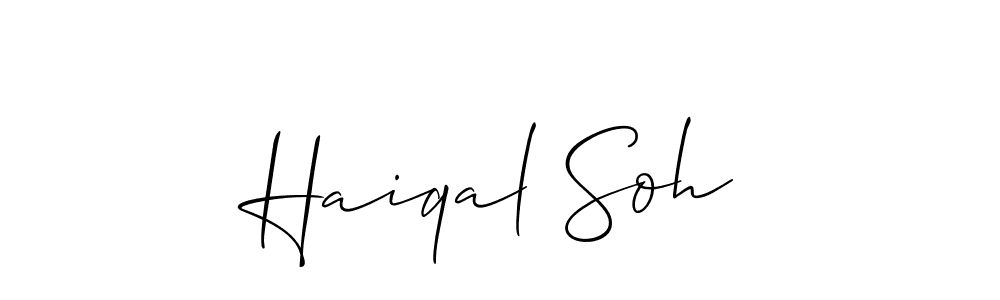 Make a beautiful signature design for name Haiqal Soh. With this signature (Allison_Script) style, you can create a handwritten signature for free. Haiqal Soh signature style 2 images and pictures png