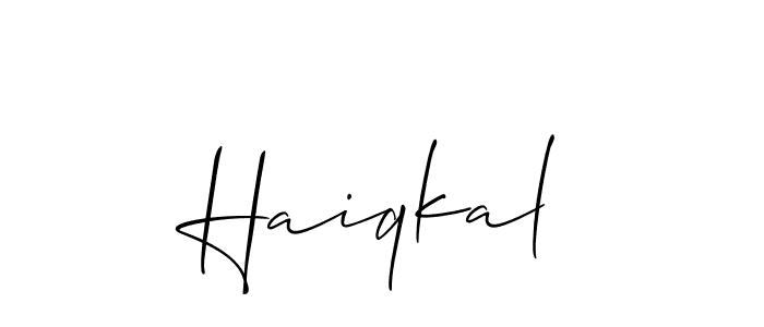 How to make Haiqkal signature? Allison_Script is a professional autograph style. Create handwritten signature for Haiqkal name. Haiqkal signature style 2 images and pictures png