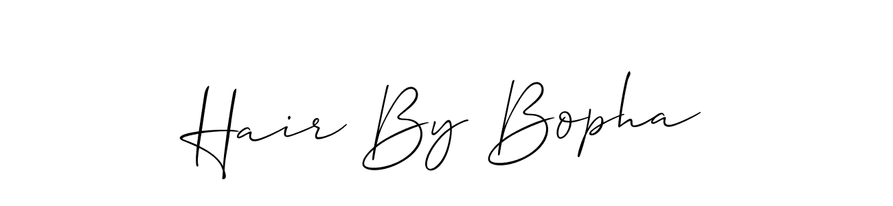It looks lik you need a new signature style for name Hair By Bopha. Design unique handwritten (Allison_Script) signature with our free signature maker in just a few clicks. Hair By Bopha signature style 2 images and pictures png