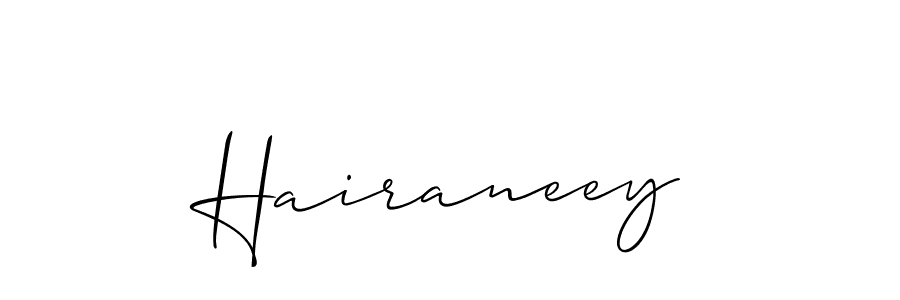 Create a beautiful signature design for name Hairaneey. With this signature (Allison_Script) fonts, you can make a handwritten signature for free. Hairaneey signature style 2 images and pictures png