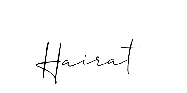 Create a beautiful signature design for name Hairat. With this signature (Allison_Script) fonts, you can make a handwritten signature for free. Hairat signature style 2 images and pictures png