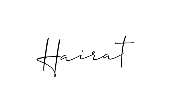 Create a beautiful signature design for name Hairat. With this signature (Allison_Script) fonts, you can make a handwritten signature for free. Hairat signature style 2 images and pictures png