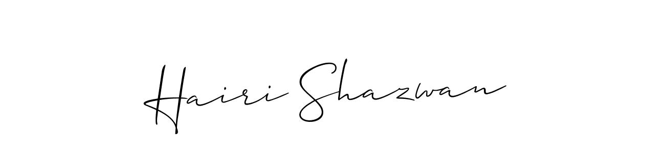 Allison_Script is a professional signature style that is perfect for those who want to add a touch of class to their signature. It is also a great choice for those who want to make their signature more unique. Get Hairi Shazwan name to fancy signature for free. Hairi Shazwan signature style 2 images and pictures png