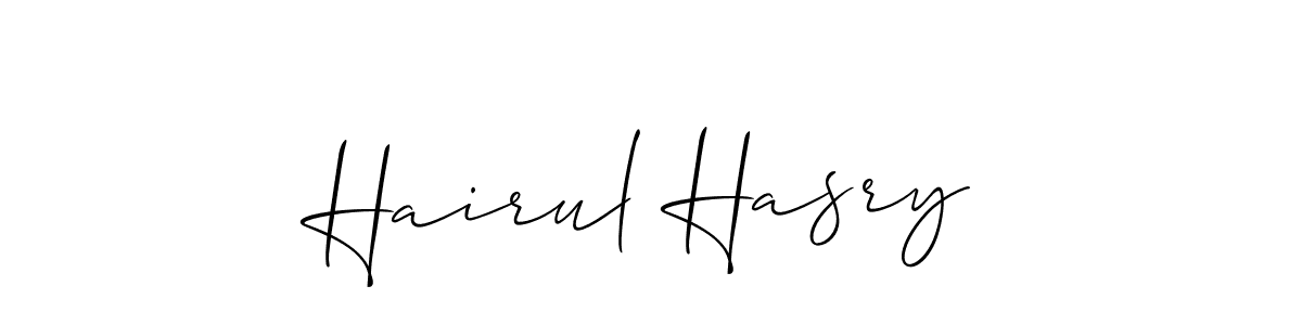Use a signature maker to create a handwritten signature online. With this signature software, you can design (Allison_Script) your own signature for name Hairul Hasry. Hairul Hasry signature style 2 images and pictures png