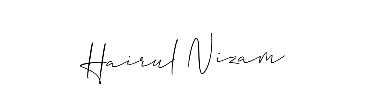 It looks lik you need a new signature style for name Hairul Nizam. Design unique handwritten (Allison_Script) signature with our free signature maker in just a few clicks. Hairul Nizam signature style 2 images and pictures png