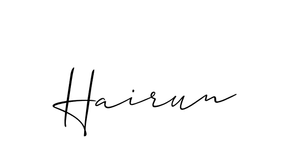 Also we have Hairun name is the best signature style. Create professional handwritten signature collection using Allison_Script autograph style. Hairun signature style 2 images and pictures png