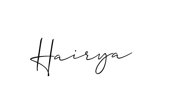 It looks lik you need a new signature style for name Hairya. Design unique handwritten (Allison_Script) signature with our free signature maker in just a few clicks. Hairya signature style 2 images and pictures png