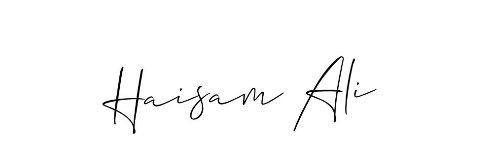 Also You can easily find your signature by using the search form. We will create Haisam Ali name handwritten signature images for you free of cost using Allison_Script sign style. Haisam Ali signature style 2 images and pictures png