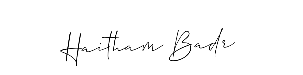 Haitham Badr stylish signature style. Best Handwritten Sign (Allison_Script) for my name. Handwritten Signature Collection Ideas for my name Haitham Badr. Haitham Badr signature style 2 images and pictures png