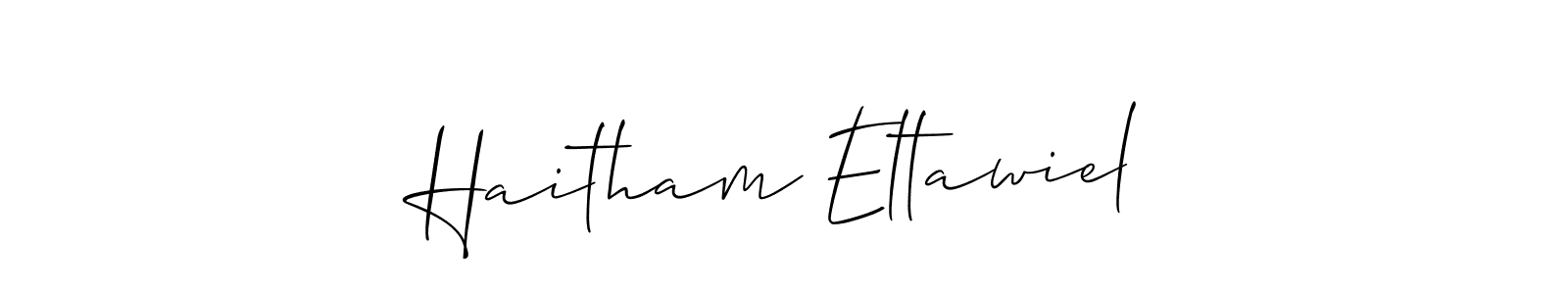 Use a signature maker to create a handwritten signature online. With this signature software, you can design (Allison_Script) your own signature for name Haitham Eltawiel. Haitham Eltawiel signature style 2 images and pictures png