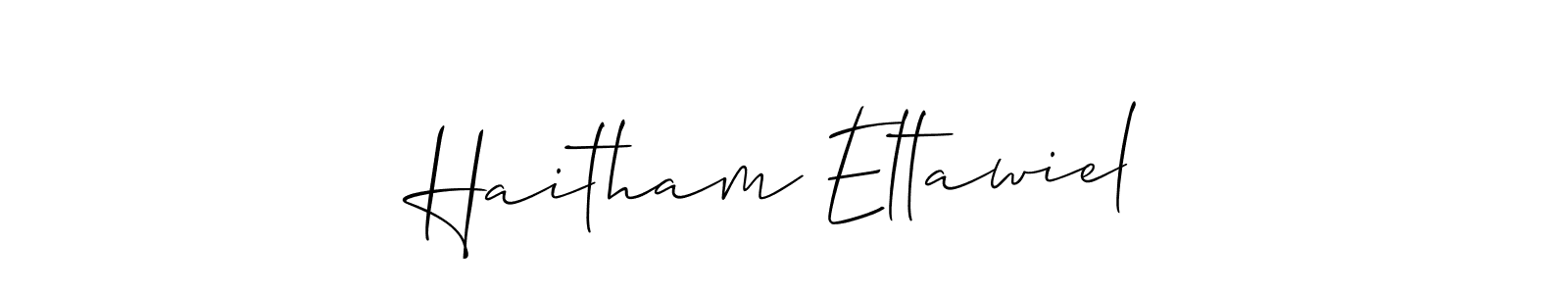 Make a beautiful signature design for name Haitham Eltawiel. With this signature (Allison_Script) style, you can create a handwritten signature for free. Haitham Eltawiel signature style 2 images and pictures png