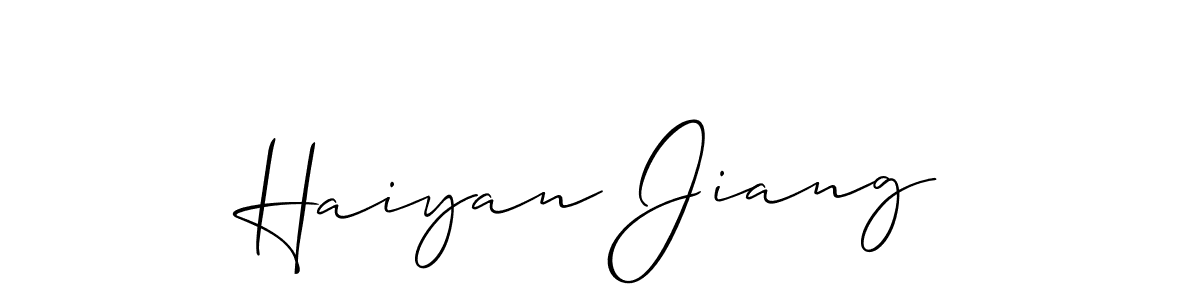 See photos of Haiyan Jiang official signature by Spectra . Check more albums & portfolios. Read reviews & check more about Allison_Script font. Haiyan Jiang signature style 2 images and pictures png