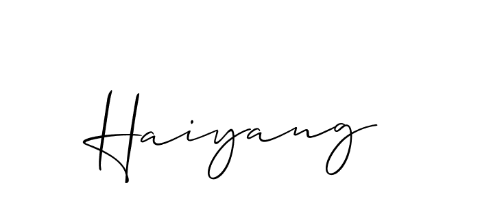 The best way (Allison_Script) to make a short signature is to pick only two or three words in your name. The name Haiyang include a total of six letters. For converting this name. Haiyang signature style 2 images and pictures png