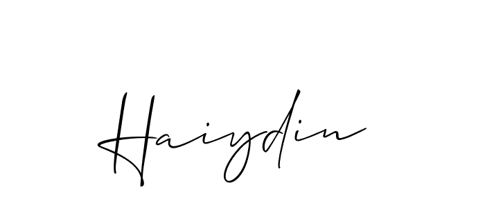 It looks lik you need a new signature style for name Haiydin. Design unique handwritten (Allison_Script) signature with our free signature maker in just a few clicks. Haiydin signature style 2 images and pictures png