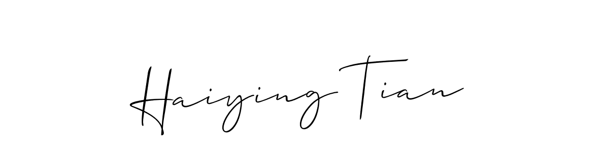 Create a beautiful signature design for name Haiying Tian. With this signature (Allison_Script) fonts, you can make a handwritten signature for free. Haiying Tian signature style 2 images and pictures png