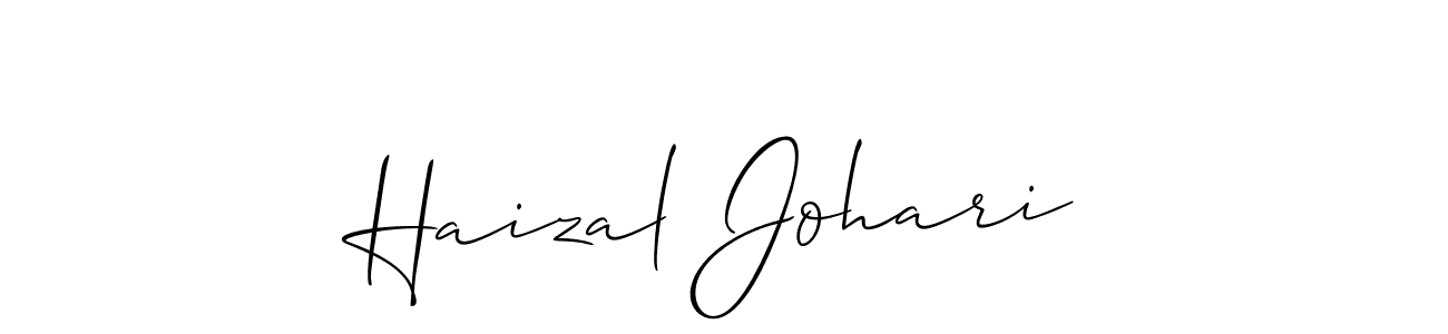 Also we have Haizal Johari name is the best signature style. Create professional handwritten signature collection using Allison_Script autograph style. Haizal Johari signature style 2 images and pictures png